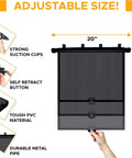 Two Pack Car Window Shade For Back Seat Protects Kids Pets And Passengers From Sun Glare And Harmful UV Rays Retractable One Touch