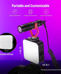 Magnetic RGB Camera Light For Video And Photography, 61 LED Full Color with cold shoe mounts and diffuser under pink light