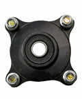 Front view of Front Wheel Hub Steering Knuckle Spindle And Brake Disc Rotor For ATV Quad Go Kart No Caliper Heavy Duty Front