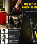 Cordless Fuel Transfer Pump For 20V Max Battery Gas Cans Three Point Seven GPM Fast Flow Portable Pump That Lets You Move Fuel Quickly Without Hand Pumping Fits Wide Mouth Can Openings Over Thirty Six Millimeters Battery Not Included, black nozzle close-up