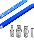 15 Inch Offset Extension Wrench Set For Tight Spaces, Impact Ready Ratchet Extension Tool With 1/4, 3/8, 1/2 Inch Square Drive Adapters