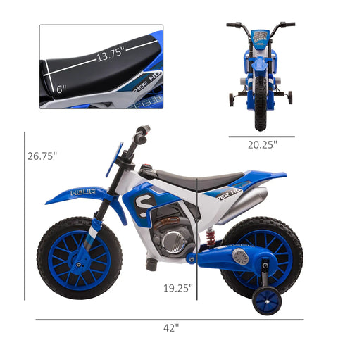 12V Kids Motorcycle With Treaded Tires And Soft Start For Smooth Rides 5 Mph Top Speed Ride On Electric Bike With Training Wheels