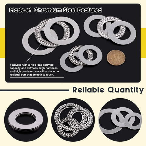 Mardatt 24-piece thrust needle roller bearings with washers, chromium steel, AXK3552/AXK2035/AXK2542 for automotive use