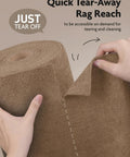 Fantasticlean tan microfiber cloth roll in close-up tearing from tear-away towels (12x12 inches).