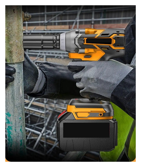 Gangsqud Cordless Brushless Impact Wrench High Torque Electric Power Tool With Socket For Scaffold Work And Car Repair Lightweight Design Perfect For Home Mechanics And Professionals