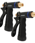 Heavy Duty Adjustable Garden Hose Nozzle 2 Pack For Washing Cars Spraying Plants Bathing Pets Patio Cleaning Outdoor Watering