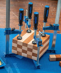 Multiple 18 Inch Sure Foot F Style Clamp With No Tip Base For Hands Free Positioning One Hand Setup Versatile Woodworking
