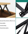 Hefty Black Steel Coffee Table Lift Top Hinge Pair featuring smooth glide mechanism and strong stability for easy lifting.