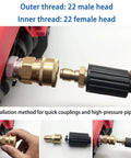 Heavy Duty Brass Quick Connect Hose Adapter For 9mm Tubing Leakproof Easy Install displayed during connection process