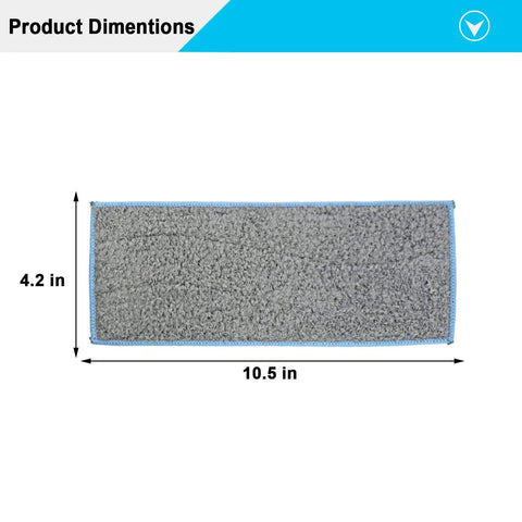 10 Pack Washable Wet Mopping Pads For iRobot Braava Jet M6, 10.5x4.2 inches, gray texture, reusable durable fibers shown.