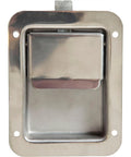 Beefy Non Locking Standard Flush Single Point Latch In Polished Stainless Steel With Bolt On Mount, front view