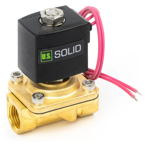 Half Inch Brass Solenoid Valve 110V AC Normally Closed With Viton Seal Lead Wire for Air Water Oil Gas in HVAC Irrigation