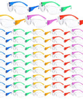 100 Pack Bulk Safety Glasses Featuring Bully Proof Polycarbonate Lenses And Heavy Duty Scratch Protection For Job Sites And Weekend Rigs Rainbow Mix Set in assorted colors.