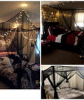 Ultra Large Mosquito Net Bed Canopy For Full Queen King Size Beds Indoor Outdoor Black Curtains And Drapes Patio Gothic Room Decor Screen Netting Canopy For Bed Frame