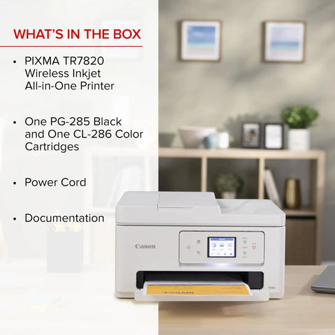 Straight Up Plug And Play All In One Printer For Home Office With Fast Print Copy Scan Built In Easy Setup And Reliable Wireless Inkjet That Handles Documents And Photos Like A Champ, showing contents in box with printer and cartridges.