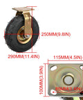 Built Tough 8 And 10 Inch Heavy Duty Industrial Fixed Caster Wheels set of 2 with premium rubber tire and steel bracket.