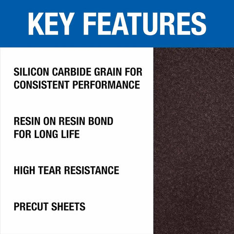 Key features of Silicon Carbide Floor Sanding Sheets 12x18 80 Grit 20 Pack For Hardwood Or Concrete Buffers Precut For Clarke Deva Silverline