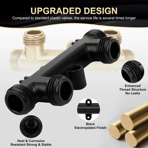 Built Tough Wp596816 Thermal Bypass Sensor Valve Kit For Hot Water Recirculation Systems E Coated Copper Oem Replacement Direct Fit For Watts And Grundfos Black Plumbing Spare Parts, black electroplated finish
