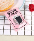 100 Pcs Lovely Plastic Cookies Gift Packaging Bags For Party Supplies Pink Food Grade Safe And Durable Ideal For Weddings Birthdays And Celebrations Everywhere, showing pink bag with clear window.