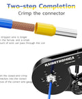 Illustration of Ferrule Crimping Tool Kit With 1200 Ferrules, Adjustable Ratchet Crimper For AWG 23 To 10 Wire End Ferrule Terminals.