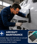 Technician using Five Piece Six Inch Hole Finder Tools Kit For Sheet Metal Duplication With Pins on aircraft maintenance