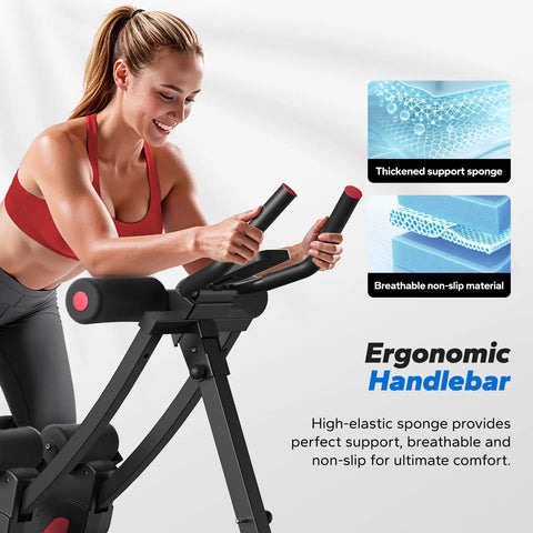 Heavy Duty Adjustable Ab Machine And Upgraded Split Track Core Trainer For Savage Home Workouts with ergonomic handlebars for comfort.