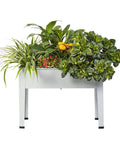 Raised Garden Bed With Legs, Galvanized Steel Planter Box For Herbs And Vegetables, 24 Inch, Gray, Rust-Resistant Coating