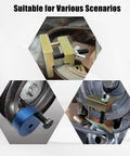 Auxiliary Stretch Belt Remover And Installer Tool For Quick Easy Belt Swaps in action on various pulley systems