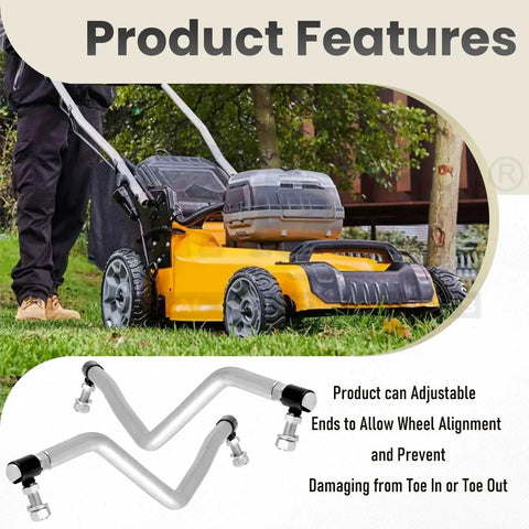 Adjustable LH/RH Steering Drag Link Set for Lawn Mower - Left and Right Drag Links, Pivot Link, Dust Cap - Compatible With Husqvarna Craftsman Poulan Pro Mowers - Replaces 436884 436885 436887 and 532436884 532436885 532436887 on lawn mower