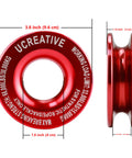 Red Recovery Ring from Red Recovery Ring And 2 Red Soft Shackles Kit For Synthetic Winch Rope One Half Inch By Twenty Two Inch