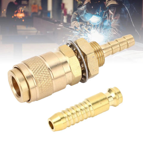 Brass Gas Adapter Welding Fitting For Quick Safe Connection Between Gas Supply And Welding Plug No Leak Design With Durable Brass Body