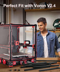 Man assembling 350mm Extrusion Frame Kit for 3D Printers with 2020 Aluminum Square Extrusions Anodized Black Blind Joints