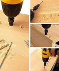Five Piece Countersink Drill Bit Set With One Quarter Inch Hex Shank Woodworking Kit And L Wrench For Finishing Holes