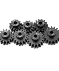 Hardened Carbon Steel RC Pinion Gear Set 5mm Bore, 12T-18T, Direct Replacement For TRAXXAS Losi 1X10 And 1X8 RC Cars displayed front view