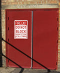 Keep It Clear Fire Exit Sign 10x7 Aluminum Do Not Block Door Weather Resistant Rust Free Easy Mounting 2 Pack High Visibility Red On White For Quick Safety Reminder on red exit doors