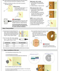 Installation guide for Barn Door Privacy Lock with Concealed Bolt and ADA Turn, featuring door and lock components.