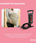 Carrying bag and pump for Kids Travel Air Mattress With Raised Sides And Hand Pump Portable Blow Up Bed For Sleepovers Naps And Travel Plush Surface Double Support Star Print Perfect For Ages 3 To 6.