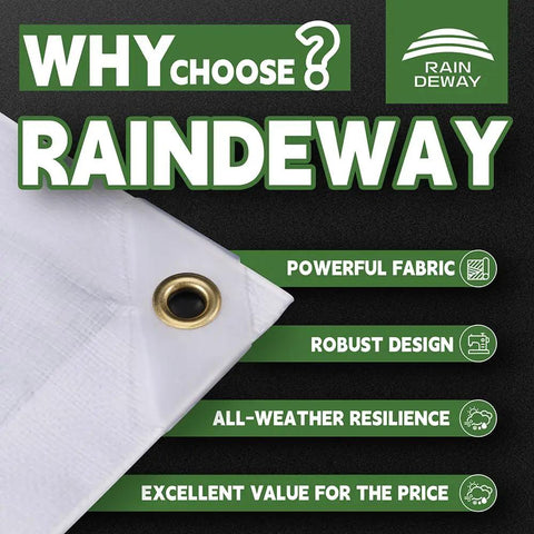 Ultra Thick 12 Mil White Tarp 20x30 Feet UV Resistant Waterproof Poly Tarp with Reinforced Edges and Metal Grommets Detail