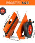 All Terrain Panel Dolly With 1100 Lbs Capacity Adjustable Clamp Panel Cart With Wide 10 Inch Wheels And Easy Grip Handle, orange, product size dimensions