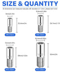 Size and quantity chart for Assortment Of Concrete Anchors 60 Pcs Zinc Plated Carbon Steel Drop In Anchors For Concrete And Drywall Expansion Bolts In Four Sizes One Quarter Inch Five Sixteenth Inch Three Eighth Inch One Half Inch, showing dimensions and quantity for M6, M8, M10, M12 anchors.