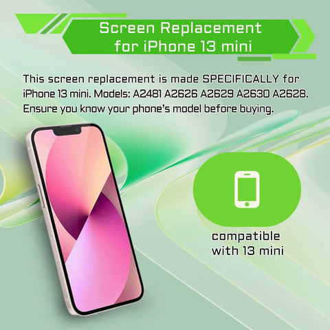 iPhone 13 Mini 5.4 Inch LCD Screen Replacement Kit With Digitizer Front Speaker Proximity Sensor 3D Touch Full Assembly