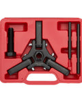 Chrysler Harmonic Damper Puller And Balancer Removal Tool Set in red case, 3-jaw puller, adapter rods, for mechanics