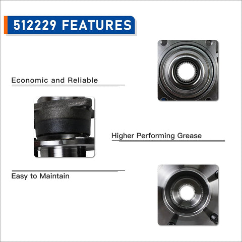 Rear Wheel Hub Bearing Assembly For 2002-2007 Saturn Vue, 2005-2006 Chevy Equinox, And 2006 Pontiac Torrent, 5 Lug With ABS