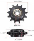 No Sweat 13 Tooth Chain Idler Sprocket with 3/8 Inch Pitch and 8 Mm Bore, C45 Carbon Steel, 43mm OD, ideal for home shop builds.