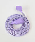 Designer Series Stylish Fabric Extension Cord 9 Feet Long With Right Angle Plug And Three Polarized Outlets 125 Volts Metallic Purple