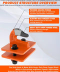 Product structure of Two Pack 3/8 Inch Tractor Bucket Grab Hooks With Backer Plate, showing layers of powder coat and electro galvanized steel.