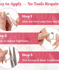 Steps for applying Invisible Ring Size Adjusters For Loose Rings, 12 Pack Clear Ring Guards, Reduces Ring Size 0.5 To 1.5.