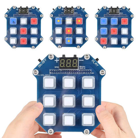 DIY Hands On Electronic Game Kit With 3 In 1 LED Game Soldering Project For Memory, Speed And Reaction Modes in use