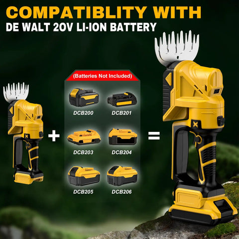 Pro Grade Cordless Pole Hedge Trimmer And Electric Grass Shear Kit For Backyard Bosses compatible with DeWalt 20V batteries.