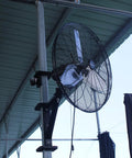 Heavy Duty Boat Dock Fan Mount For Four Inch Square Posts Featuring No Sweat Easy Installation with a 24 inch fan.